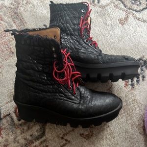 John fluevog leather platform boots